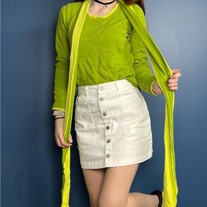 Y2K Lime Green Long Sleeve With Scarf Attached